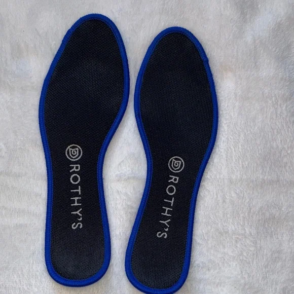 Rothy's Elegant Black Flats with Blue Trim - Picture 3 of 10
